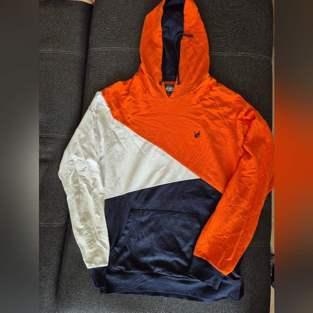 League of Legends Orange, White, and Black Hoodie, Size Large